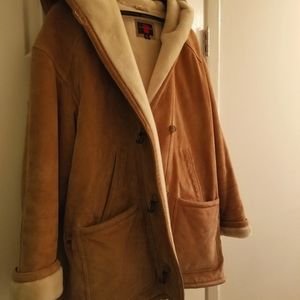 Fur lined leather jacket